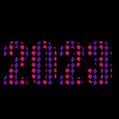 the word 2012 is made up of colorful squares and rectangles on a black background