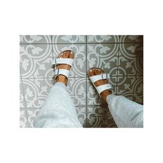 —@jen_meagher - Matchy matchy ☁️ (me & my tiles) White Leather Footbed Slip-on Sandals, Classic Everyday Sandals With Leather Footbed, Classic Sandals With Leather Footbed, Classic Sandals With Leather Footbed For Everyday, Classic Leather Footbed Sandals For Everyday, Comfortable White Sandals With Cork-bed Midsoles, Classic White Sandals With Leather Footbed, Classic White Footbed Sandals For Spring, Comfortable White Slides With Leather Footbed