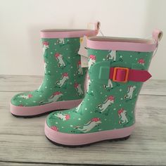 Toddler Rain/Gardening Boots, Unicorn/Mint Green. Size Small 5/6. Waterproof. Nwt. #Rainboots #Gardeningboots #Toddlerboots #Unicorn Cute Waterproof Boots With Round Toe, Playful Round Toe Boots For Outdoor, Pink Non-slip Rain Boots With Round Toe, Cute Outdoor Boots With Round Toe, Pink Winter Boots For School, Playful Waterproof Boots With Round Toe, Playful Waterproof Round Toe Boots, Pink Non-slip Boots With Round Toe, Cute Multicolor Round Toe Boots