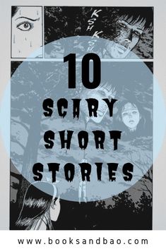 the title for 10 scary short stories, with an image of two people looking at each other