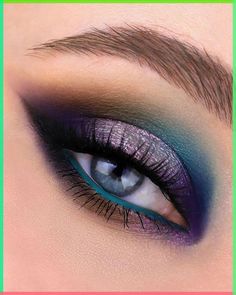 Aquarius Makeup, Make Up Yeux, Peacock Eye Makeup, Colourful Eyeshadow, Makeup Emo, Teal Makeup, Grey Eye Makeup, Rainbow Eye Makeup