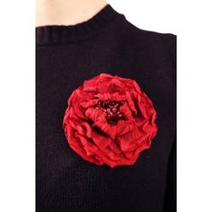 Gucci's brooch is formed in the shape of flowerLength: 3.5"Width: 3.5"Pin fasteningMade in Italy Red Flower-shaped Brooch With Handmade Flowers, Red Handmade Flower Brooches, Handmade Red Flower Brooches, Chevron Jewelry, Buy Gucci, Silk Flower, Red Silk, The Shape, Flower Brooch