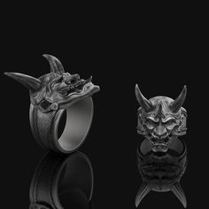 Tomboy Accessories, Japanese Samurai Mask, Fantasy Rings, Samurai Mask, Groovy Fashion, Fancy Accessories, Fantasy Ring, Run The Jewels, Oni Mask