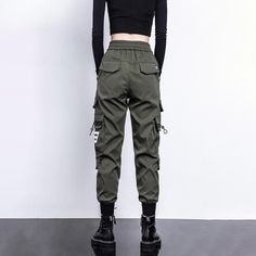 Our new Military Techwear Pants are the perfect addition to your wardrobe. Combining function with fashion, these pants are made with a comfortable fit and a stylish design. The perfect choice for the modern woman, these pants are ideal for both everyday wear and workouts.Featuring a lightweight, breathable fabric, our Military Techwear Pants are perfect for any activity. The high-waisted design provides full coverage and support, while the form-fitting silhouette flatters your figure. The taper Techwear Ankle-length Cargo Pants For Streetwear, Techwear Ankle-length Streetwear Pants, Trendy Ankle-length Cargo Pants For Streetwear, High-waist Techwear Pants For Spring, High Waist Techwear Pants For Spring, Techwear Ankle-length Bottoms For Streetwear, Ankle-length Techwear Bottoms For Streetwear, Techwear Ankle-length Pants For Streetwear, Ankle-length Pants With Side Pockets For Streetwear