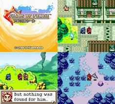 the game's main characters are shown in three different screens