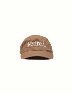 Retired Hat Brown Classic Summer Hats With Embroidered Logo, Classic Summer Hat With Embroidered Logo, Brown Hats With Embroidered Logo For Summer, Brown Hat With Embroidered Logo For Summer, Brown Summer Hats With Embroidered Logo, Classic Dad Hat For Summer, Classic Short Brim Baseball Cap For Streetwear, Classic Summer Dad Hat For Everyday Wear, Classic Everyday Hat With Letter Print