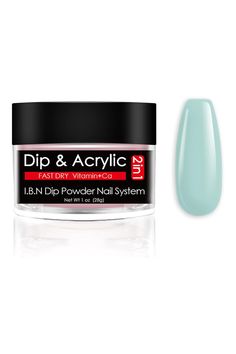 Light Blue Dip Powder (Added Vitamin and Calcium) I.B.N 2 In 1 Acrylic Dipping Powder Color 1 Ounce, Non-Toxic &amp; Odor-Free, No Need Nail Lamp Dryer (60) Dip Powder Nail Art, How To Do Dips, French Manicure At Home, Diy French Manicure, Dip Manicure, Fashion Accessories Illustration, Nail Dip Powder, Calcium Vitamins, French Nail Art