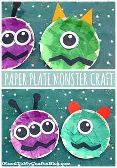 paper plate monster craft for kids to make