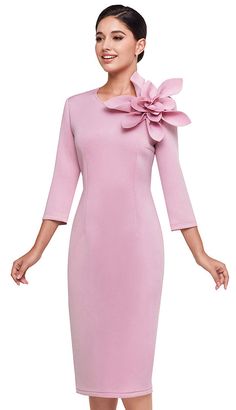 Serafina 6416-MAUVE Ladies Church Dress Church Dresses Modern, Woman Church Dress, Sunday Dress Church Classy, Pink Ladies Dresses, Purple Dress For Church, Purple Dress Church, Pink Dress For Church, Luxury Dresses For Church In Spring, Pink Mini Hats For Church