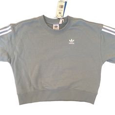 Adidas Original Sweatshirt. New With Tags Women’s Xs Color: Magic Grey Please Excuse The Slight Wrinkling In Photos. Simply From Storage. Gray Crew Neck Tops For Athleisure, Spring Sports Crew Neck Top, Spring Sports Crew Top, Sporty Gray Crew Top, Sporty Crew Neck Top With Three Stripes, Casual Crew Tops With Three Stripes Branding, Adidas Original, Color Magic, Cute Crop Tops