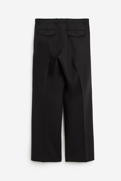 WIDE PLEATED Pants in black cotton, pants loops , pinces, button closure, back pockets, side pockets Wide Pleated Pants, Sunflower Pants, Black Cotton Pants, Valentino Men, Perfect Wardrobe, Pleated Pants, Engineered Garments, Cotton Pants, Luxury Boutique