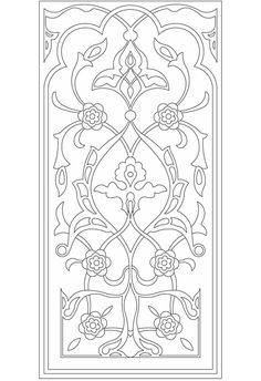 a decorative panel with flowers and leaves on it