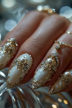 Ornate Nails, Runway Nails, Junk Nails, Diamond Nails, Nails 2024