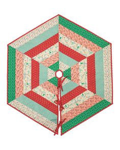 an image of a quilted umbrella that looks like hexagon