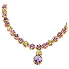 An absolutely beautiful piece that is elegant, colorful and timeless. Amazing Necklace in rose gold 18kt made in Italy by Stanoppi Jewellery since 1948. Necklace in 18k rose gold with Amethyst, Peridot, Pink Tourmaline (round cut, size: 5.00 mm Amethyst big mm 10 briolè cut ). All Stanoppi Jewelry is new and has never been previously owned or worn. Each item will arrive at your door beautifully gift wrapped in Stanoppi boxes, put inside an elegant pouch or jewel box. Amethyst And Peridot, Elegant Pouch, Peridot Necklace, Wedding Accessories Jewelry, Modern Necklaces, Jewel Box, Jewelry Diamond, Fabulous Jewelry, Gem Stones