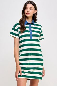 We love a good stripe. This easy tee dress features a contrast collar and side pockets, making it perfect to throw on and go. 100% Cotton; Contrast: 60% Cotton, 40% Polyester // Hand wash cold // Made in China Bath Candles, Tea Gifts, Baby Wedding, Contrast Collar, Wedding Candles, Tee Dress, New Arrival Dress, Made In China, Sock Shoes