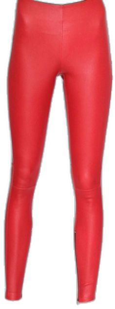 Red Stretch Leggings, Red Stretch Leather Pants For Fall, Chic Red Leggings, Chic Red Leggings For Fall, Red Stretch Leather Pants For Night Out, Stretch Red Leather Pants For Night Out, Red Full Length Leather Pants For Fall, Chic Red Fitted Leggings, Fitted Red Leggings For Night Out