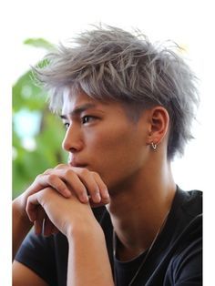 Straight Back Hairstyle, Straight Back Hairstyles, Back Hairstyle, Boys Colored Hair, Grey Hair Men, Mens Hairstyle, Asian Haircut, Asian Men Hairstyle