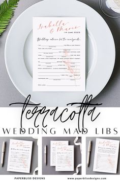 These Mad Libs Wedding Advice Cards are a unique boho wedding guest book alternative. They are a beautiful table accent for your terracotta wedding, and a fun activity for your guests that doubles as a timeless keepsake, capturing all the beautiful memories shared by your loved ones on your special day! Mad Libs Wedding, Wedding Burnt Orange, Boho Wedding Guest Book, Boho Wedding Guest, Wedding Mad Libs, Boho Wedding Ceremony, Wedding Advice Cards, Burnt Orange Weddings, Nouns And Adjectives