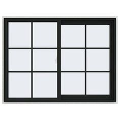 JELD-WEN 47.5 in. x 35.5 in. V-2500 Series Right-Hand Sliding Vinyl Window with Grids - Bronze-THDJW138500173 - The Home Depot Vinyl Windows, Traditional Windows, Sliding Window, Basement Windows, Vinyl Frames, Window Projects, Painted Vinyl, Traditional Paint, Window Unit