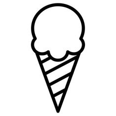 an ice cream cone is shown in black on a white background, with the word's name below it