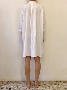 White Long Sleeve Relaxed Fit Nightgown, White Cotton Long Sleeve Nightgown, White Cotton Nightgown Relaxed Fit, White Cotton Relaxed Fit Nightgown, White Cotton Home Dress, White Cotton Dress For Home, White Relaxed Fit Nightgown For Sleep, White Long Sleeve Spring Chemise, White Long Sleeve Chemise For Spring