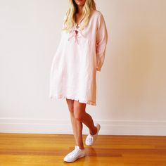 Who's Charlie Who's Charlie Mitsi Linen Dress Pale Pink - Little Miss Muffin Children & Home Pink Summer Mini Dress For Loungewear, Pink Linen Dress For Brunch, Feminine Spring Linen Dress For Brunch, Casual Pink Linen Dress For Spring, Casual Peach Daywear Dress, Long Sleeve Pastel Dresses For Spring, Feminine Peach Dress For Daywear, Casual Peach Dresses For Daywear, Peach Spring Daywear Dress