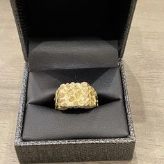 Brand New Mens 10k Real Gold Square Nugget Ring Sold : 1 Piece Available 1 Pieces Dimension : 14 Mm X 14mm Stamped : 10k Weight : 3.3 Grams Gift Box Included Mens Gold Nugget Ring, Yellow Gold Nugget Cluster Ring For Anniversary, Gold Nugget Signet Ring Stamped 14k, 14k Gold Nugget Signet Ring For Anniversary, Gold Nugget Cluster Ring In 14k, Yellow Gold Nugget Diamond Ring As Gift, 14k Gold Nugget Diamond Ring, Formal 14k Gold Nugget Signet Ring, Man Gold Ring