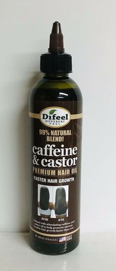 Difeel ~ Caffeine & Castor Premium Hair Oil ~ Faster Hair Growth 8 fl oz. Faster Hair Growth, Stop Hair Breakage, Hair Care Growth, Hair Growing Tips, Natural Hair Care Tips, Baking Soda Shampoo, Hair Control, Grow Hair Faster