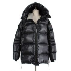 * Sleeve (Shoulder Seam To End Of Sleeve) : 25.5 * Length (Bottom Of Collar): 31.5 * Shoulder (Point To Point): ~17 * Pit To Pit: 25 * Waist (Across At Middle Of Pockets): 24 Luxury Black Puffer Outerwear, Designer Black Puffer Outerwear, Black Luxury Outdoor Outerwear, Designer Black Outerwear For Outdoor, Luxury Black Parka For Winter, Luxury Black Winter Parka, Designer Black Winter Outerwear, Canada Goose Rossclair Parka, Canada Goose Victoria Parka