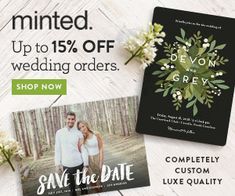 save the date cards with flowers and greenery are on sale for $ 15 off