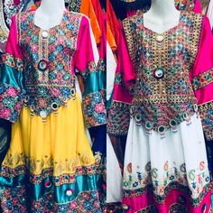 Our colorful and gorgeous Traditional Afghan/Pashtoon dresses are handmade in Swat valley. Featuring beautiful Swati Hand embroidery and a fine quality crinkle fabric. These new design frocks are used as wedding dress, party wear, For Nikah and Mangni (Engagement) and Mehndi night events. The dress measurements are kept average. Due to latest local fashion trends, the floral embroidery might change its design slightly with the passage of time but overall the design, style and look of the dress w Traditional Pink Embroidered Dress, Bohemian Wedding Dress With Traditional Embroidery, Bohemian Embroidered Dress With Traditional Patterns For Wedding, Bohemian Embroidered Wedding Dress With Traditional Patterns, Traditional Pink Dresses With Traditional Patterns, Multicolor Embroidered Traditional Dress For Wedding, Multicolor Embroidered Dress With Traditional Patterns For Wedding, White Festive Dress With Motifs, Bohemian Embroidered Dress For Navratri Wedding