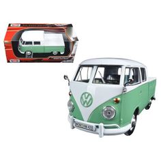 FeaturesBrandnew1:24scalediecastmodelofVolkswagenType2(T1)DoubleCabPickupTruckWhiteandGreendiecastmodelbyMotormaxBrandnewboxRubbertiresHasopeningreargateMadeofdiecastwithsomeplasticpartsDetailedinterior,exteriorSpecificationsWarranty:30daysDimension:6"Hx11"Wx6"DWeight:2lbs Volkswagen Type 3, Best Pickup Truck, Custom Lifted Trucks, Pickup Camper, Trucks Lifted Diesel, Volkswagen Type 2, Truck Storage, Classic Volkswagen, Lifted Chevy Trucks