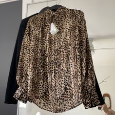 H&M Recycled Polyester Never Been Worn New With Tags Leopard Print Blouse H&m Brown Long Sleeve Tops, H&m Tops For Workwear In Fall, H&m Tops For Workwear Fall Season, H&m Fall Office Tops, H&m Brown Tops For Fall, Recycled Shirts, Red Floral Blouse, H&m Blouse, Green Shirt Dress