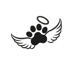 an image of a dog paw with angel wings