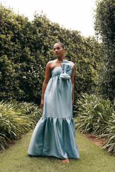 Betina Bow Front Maxi Dress - Blue Blue Wedding Guest Dresses, Mini Dress Hot, 27 Dresses, Fall Wedding Guest Dress, Dress One Shoulder, Guest Attire, Wedding Attire Guest, Usa Dresses, Modern Romance