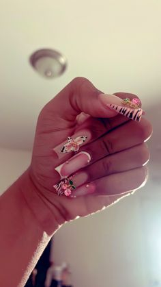 Nail Sets, Glow Nails, Acrylic Nails Coffin Pink