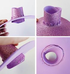 the process to make a purple hat out of paper