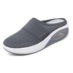 Sporty Summer Slip-ons With Arch Support, Comfortable Synthetic Platform Slip-ons, Casual Cushioned Slip-on Platform Slippers, Gray Slip-ons With Arch Support And Round Toe, Comfortable Summer Walking Shoes With Arch Support, Comfortable Platform Slip-ons, Comfortable Synthetic Walking Shoes For Summer, Casual Slip-on Platform Slippers With Round Toe, Summer Slip-on Walking Shoes With Arch Support