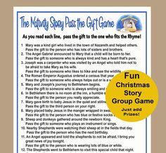 the christmas story group game with instructions for children to play and learn how to use it