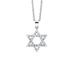 "Beautifully handcrafted Silver Star of David Pendant is made with solid 925 Sterling Silver. This makes a fantastic gift choice and will be sure to impress! Bring prosperity into your life!  Sizing: 7/8\"H x 5/8\"W - Adjustable necklace length from 16 Inches to 18 Inches  - Bail Size: 3.5mm - Silver Necklace is included!  Heirloom Quality: Each pendant is handcrafted in California with real 925 Sterling Silver, comes with a \"925CA\" quality hallmark stamped on each piece. Stand out from the re Jewish Necklace, Star Of David Pendant, Star Of David, Adjustable Necklace, Silver Stars, Fantastic Gifts, High Quality Jewelry, Solid 925 Sterling Silver, Beautiful Necklaces