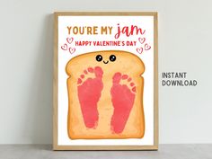 a valentine's day card with an image of a peanut butter and jelly sandwich