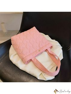 Bird in Bag - Fashionable Shoulder Stitching Trendy Quilted Shoulder Bag For Spring, Casual Quilted Shoulder Bag For Spring, Pink Fabric Shoulder Bag For Spring, Casual Quilted Bags For Spring, Spring Casual Quilted Bags, Quilted Everyday Bag For Spring, Quilted Bag For Everyday Spring, Everyday Quilted Bag For Spring, Pink Fabric Shoulder Bag For Daily Use