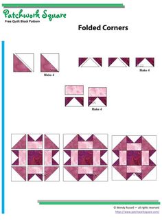 an image of folded corners in quiltwork