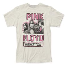 Pink Floyd - Show Poster - White t-shirt Pink Floyd Concert Poster, Pink Floyd Concert, Pink Floyd T Shirt, Paramount Theater, Band Merchandise, Rock Posters, Hat Pins, Jersey Tee, Pink Floyd