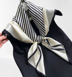 Top Rated 100% Silk 34 square Scarf Women neckerchief shawl Wrap striped black white WS300, Women's Scarves Wraps Trendy Black Silk Scarf For Spring, Chic Black Silk Scarf For Summer, Black Silk Scarf For Summer, White Square Scarf For Spring, Trendy Black Scarves For Spring, White Square Scarf For Summer, Elegant Black Silk Scarf For Spring, Black Shawl Scarf For Summer, Trendy Black Silk Square Scarf