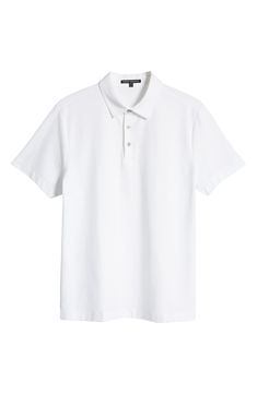 Right for nearly everything the weekend brings your way, this cotton-blend polo features subtle texture and a trim fit. 27" length (size Medium) Point collar Short sleeves 52% cotton, 43% polyester, 5% spandex Machine wash, dry flat Imported Classic Relaxed Fit Polo Shirt With Polo Collar, Classic Relaxed Fit Polo Shirt, Classic Relaxed Fit Polo Shirt For Work, Classic Relaxed Fit Polo Shirt With Seamless Collar, White Polo Shirt With Seamless Collar For Work, White Seamless Collar Polo Shirt For Work, Classic Solid-color Everyday Polo Shirt, Fitted Collared Polo Shirt For Everyday, Classic Collared Top With Relaxed Fit