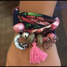 Perfect For Mothers Day! Wrap Bracelet Can Be Worn Tight, Loose, Or In Between - You Decide! Can Also Be Worn As A Necklace. Fabric Bracelets, A Necklace, Womens Jewelry Bracelets, Jewelry Inspiration, Wrap Bracelet, Rope Bracelet, Mothers Day, Beaded Bracelets, Women Jewelry