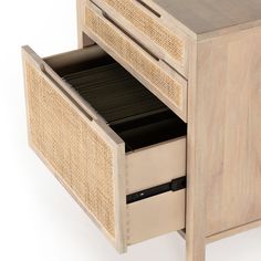 Stay organized in style with The Claire Filing Cabinet. Crafted from mango wood, this mid-century-inspired piece features natural cane drawer fronts for a unique touch and plenty of storage for both legal and letter sized documents. Add a touch of texture and contrast to any modern office by pairing it with the matching desk and console. PREORDER: More stock expected in 8-10 weeks. We will fulfill your order as soon as this item becomes available! Overall Dimensions: 28.00" W | 22.00" D | 31.00" Entry Console Table, Cabinet Finishes, Living Room Bench, Furnishings Design, Office Cabinets, High Fashion Home, Cabinet Colors, Cabinet Design, Drawer Fronts