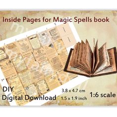 Book With Pictures, Spells Book, Mini Books Diy, Book Binding Diy, Dollhouse Books, Magic Spell Book, Printable Halloween, Halloween Vintage, Diy Set